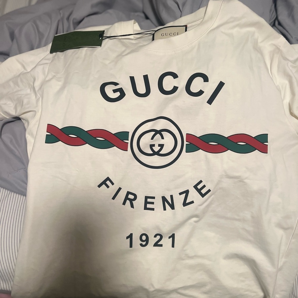 Gucci T shirt white green and red